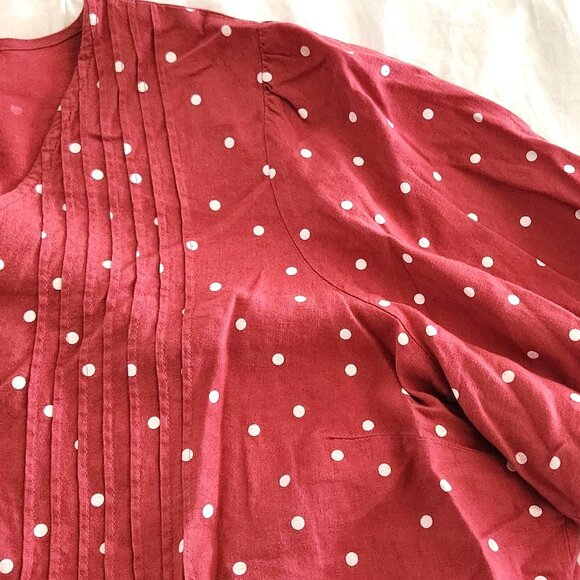 Linen, Polka Dot, short sleeve, button down, Old Navy, XXL - Picture 3 of 5